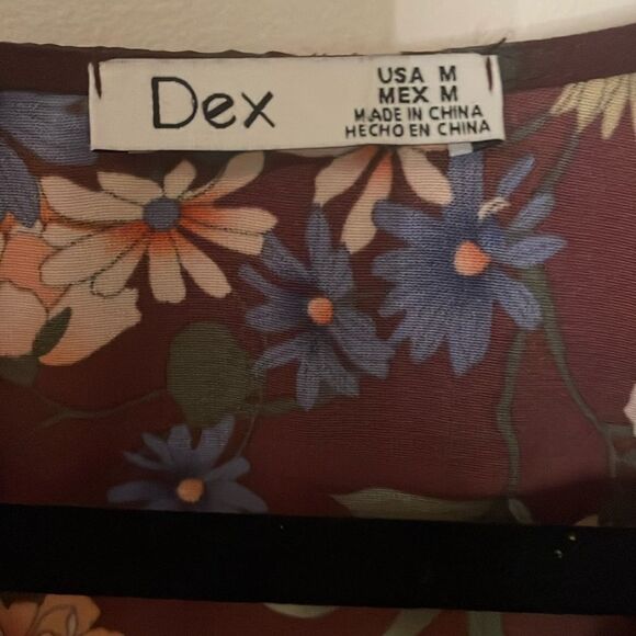 Dex Plum Floral Wrap Blouse - Picture 2 of 6